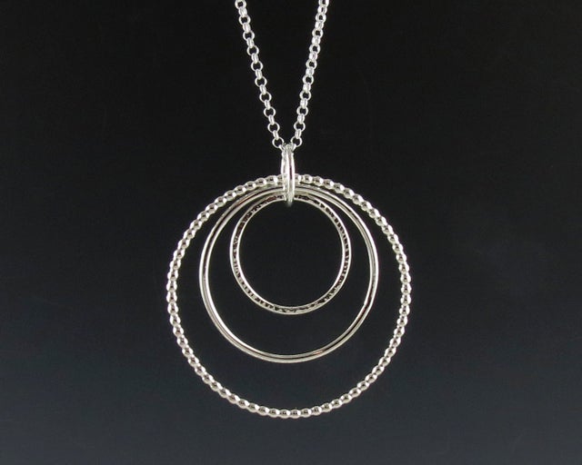 Sterling Silver Large Circle Pendant